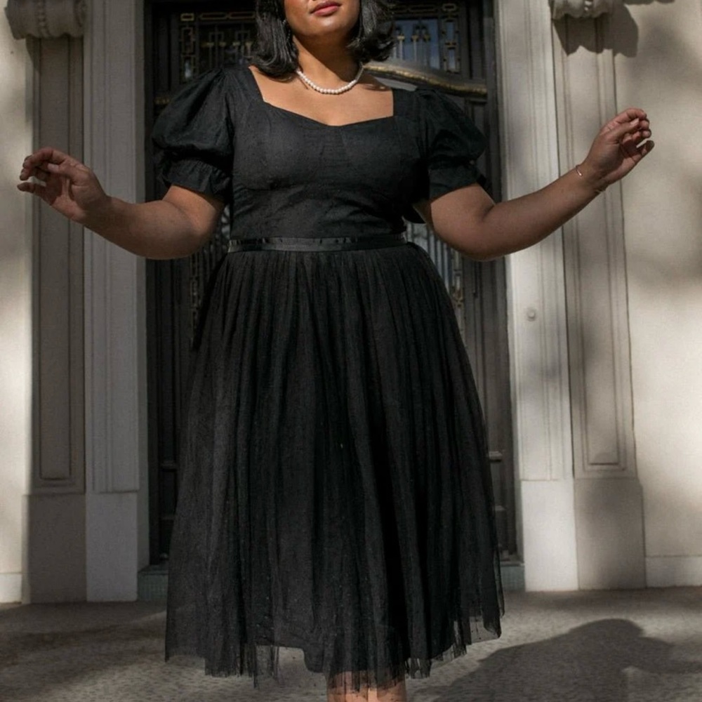 Ivy City Black Ballerinaa Dress 1X